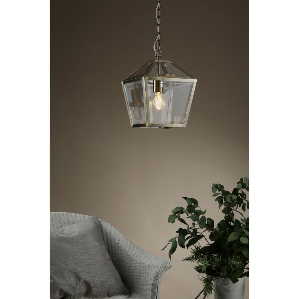Churchill 1 Light Pendant Antique Brass