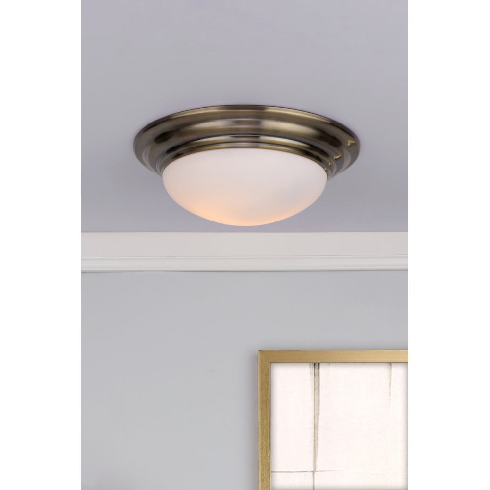Barclay Flush Large Antique Brass IP44