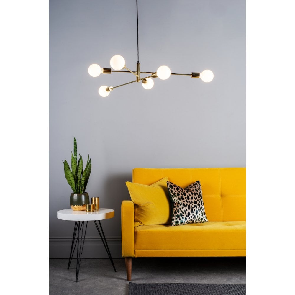 Alana 6 Light Pendant Polished Gold