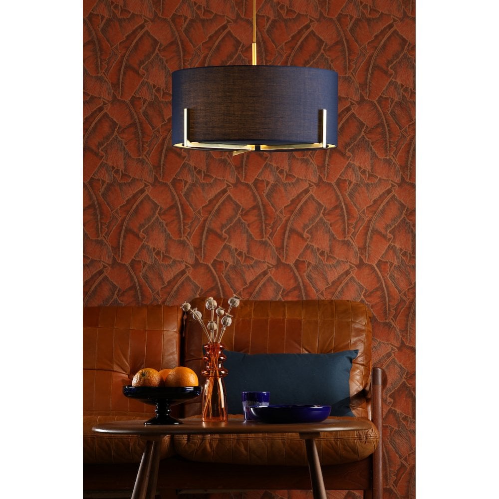 Santino Gold Pendant C/W Navy Shade