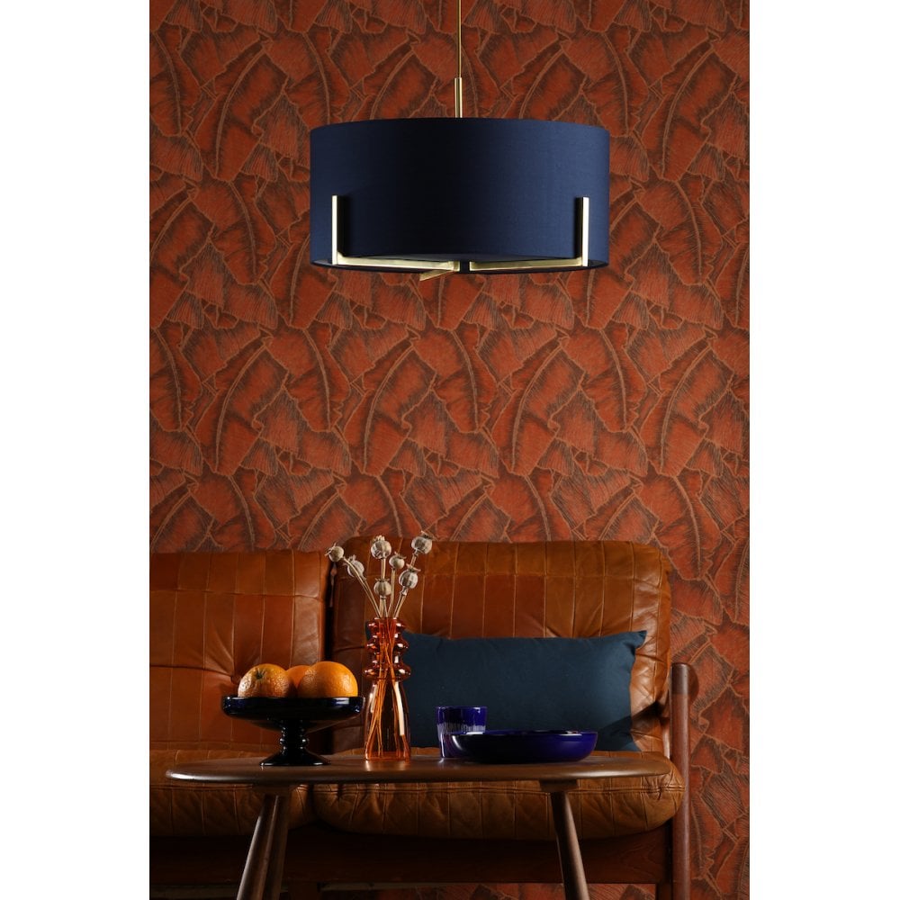 Santino Gold Pendant C/W Navy Shade