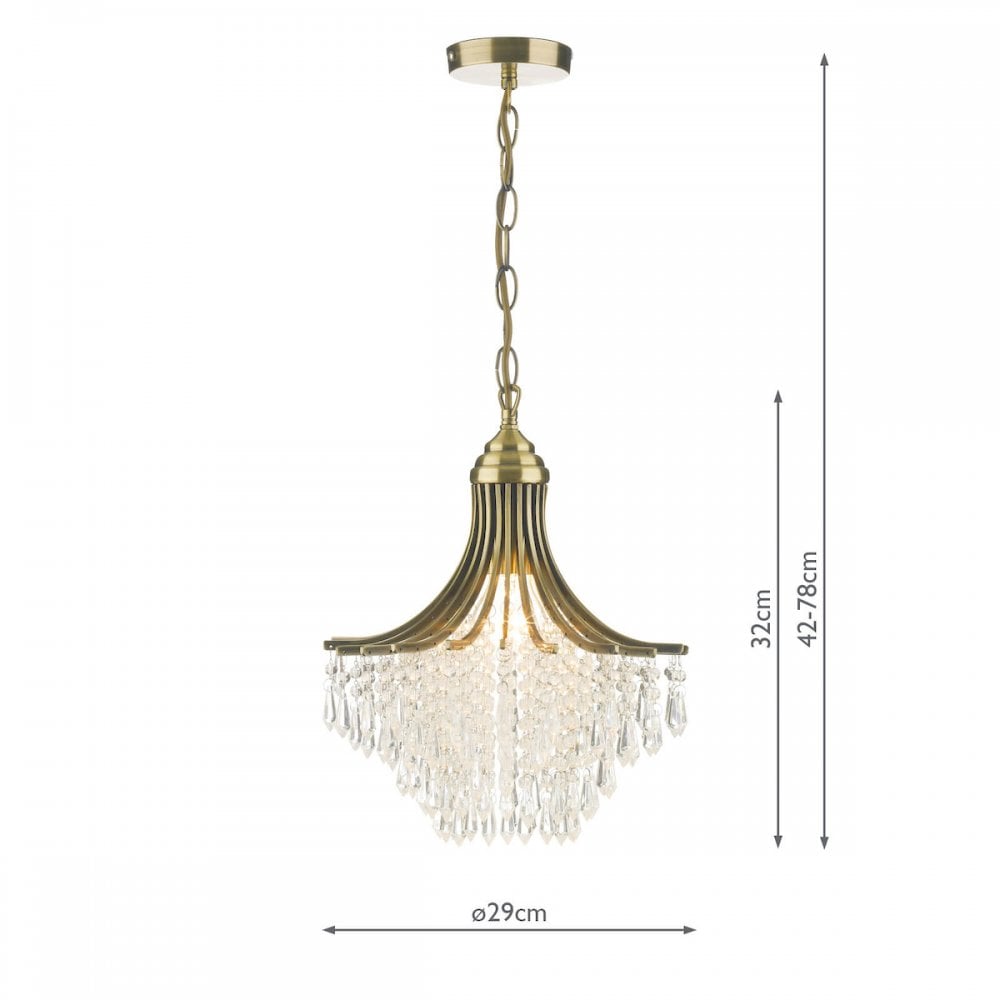Suri Crystal Pendant in Antique Brass