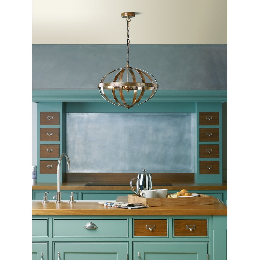 Smybol 3 Light Pendant in Petrol Copper Finish