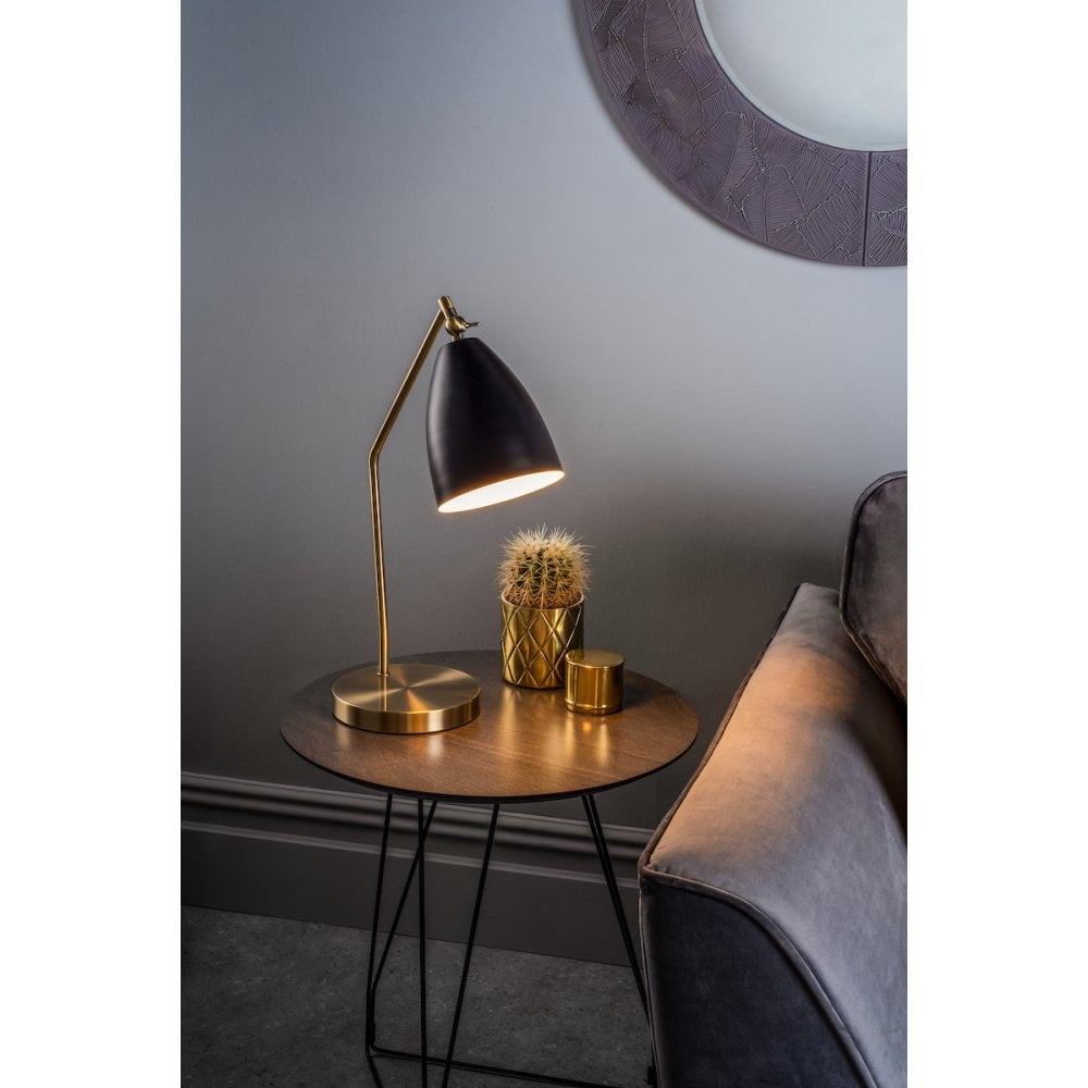 Olly Black & Antique Brass Table Lamp