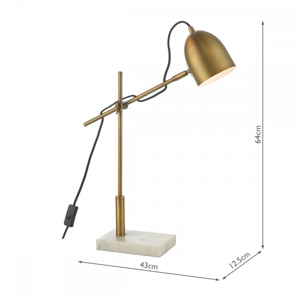 Mendal Task Lamp in Bronze & Marble
