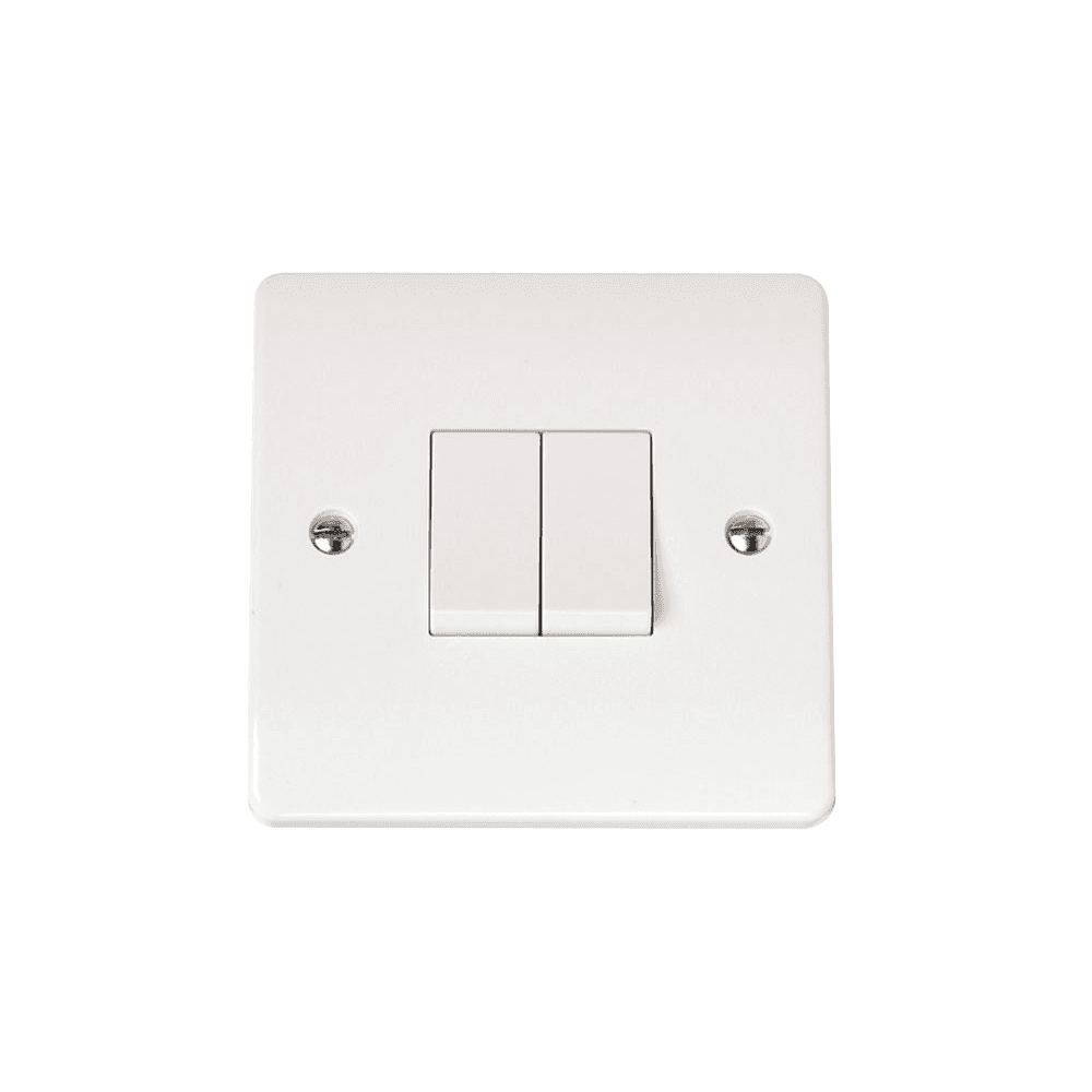 White 2 Gang 2 Way Switch