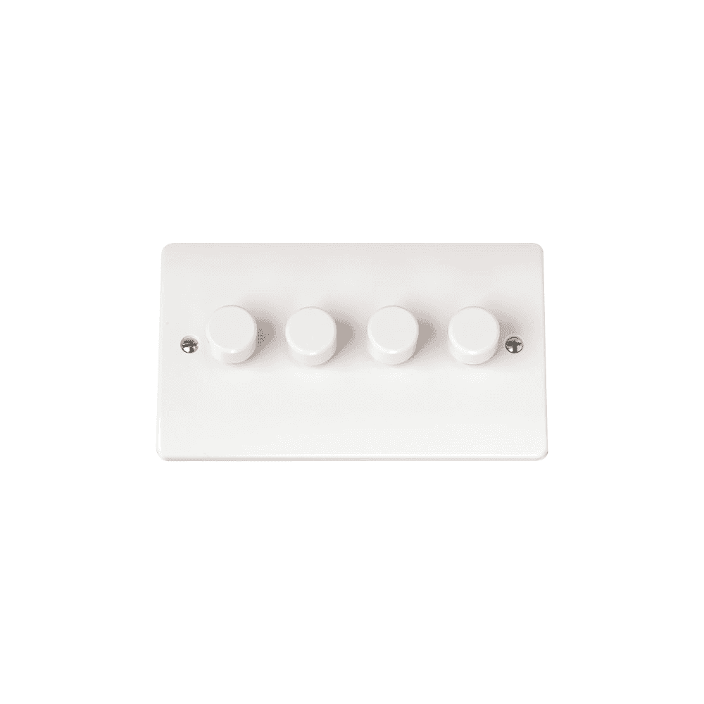 White 4 Gang Dimmer Switch