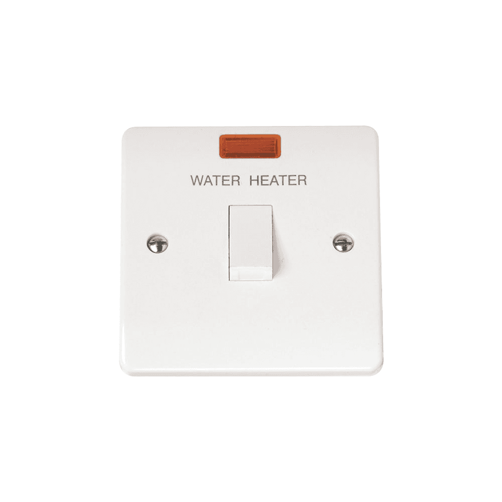 White Water Heater Switch with Neon