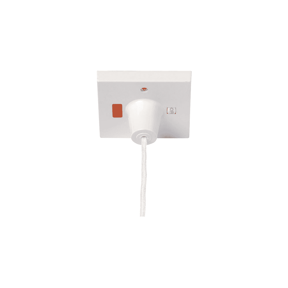 White Pull Cord Switch with Mechanical On/Off & Neon