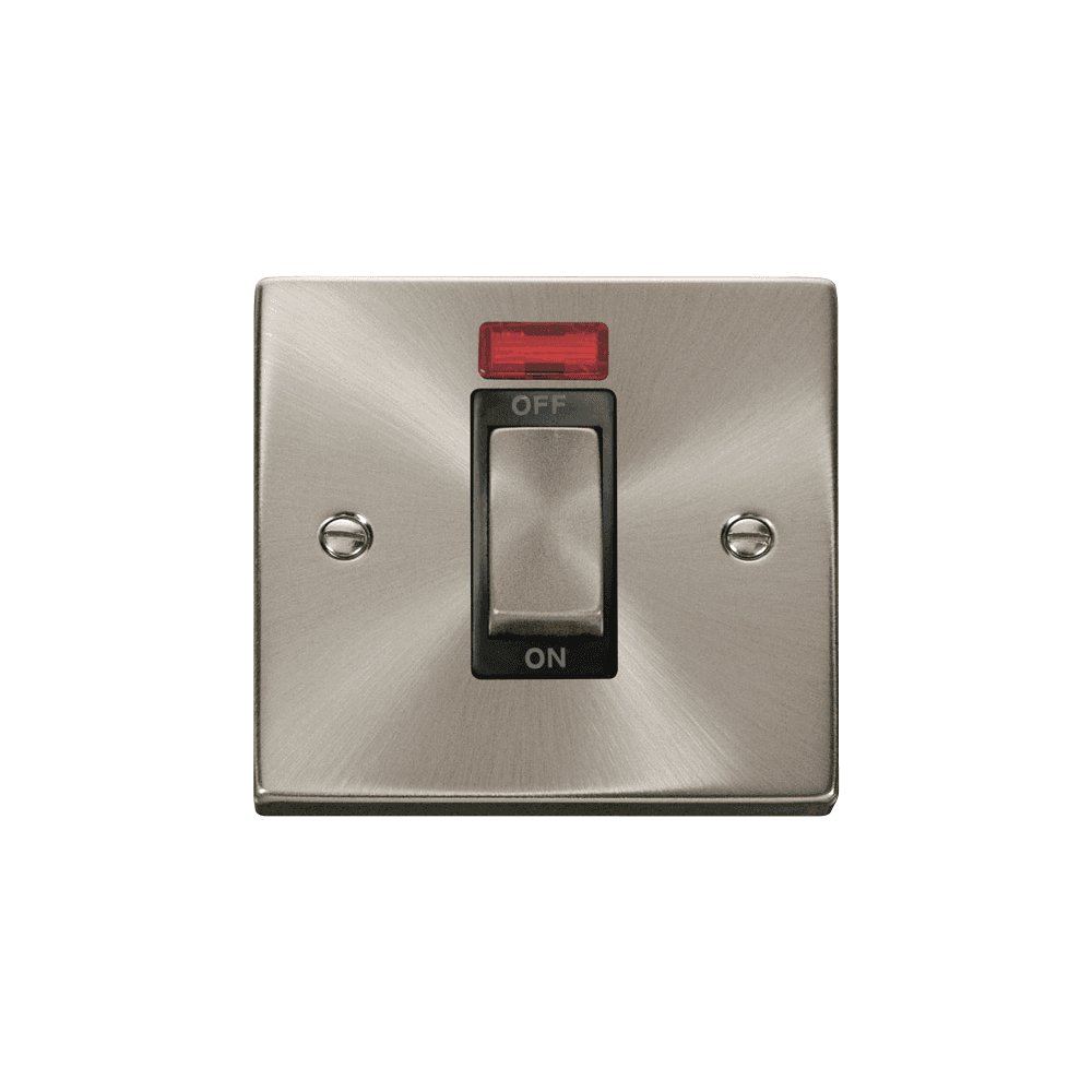 Satin Chrome 1 Gang Switch with Neon
