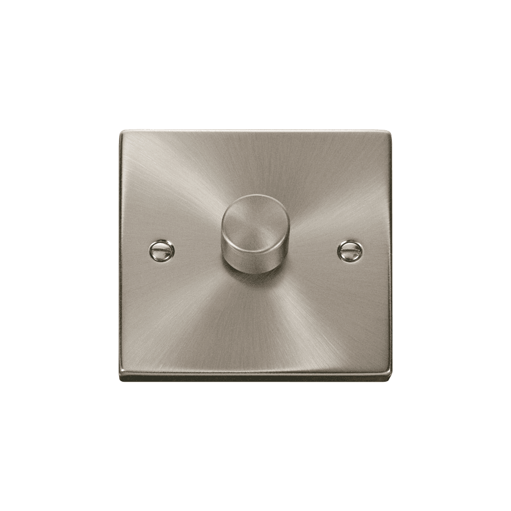Satin Chrome 1 Gang 2 Way Dimmer Switch