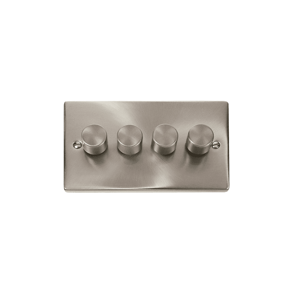 Satin Chrome 4 Gang 2 Way Dimmer Switch