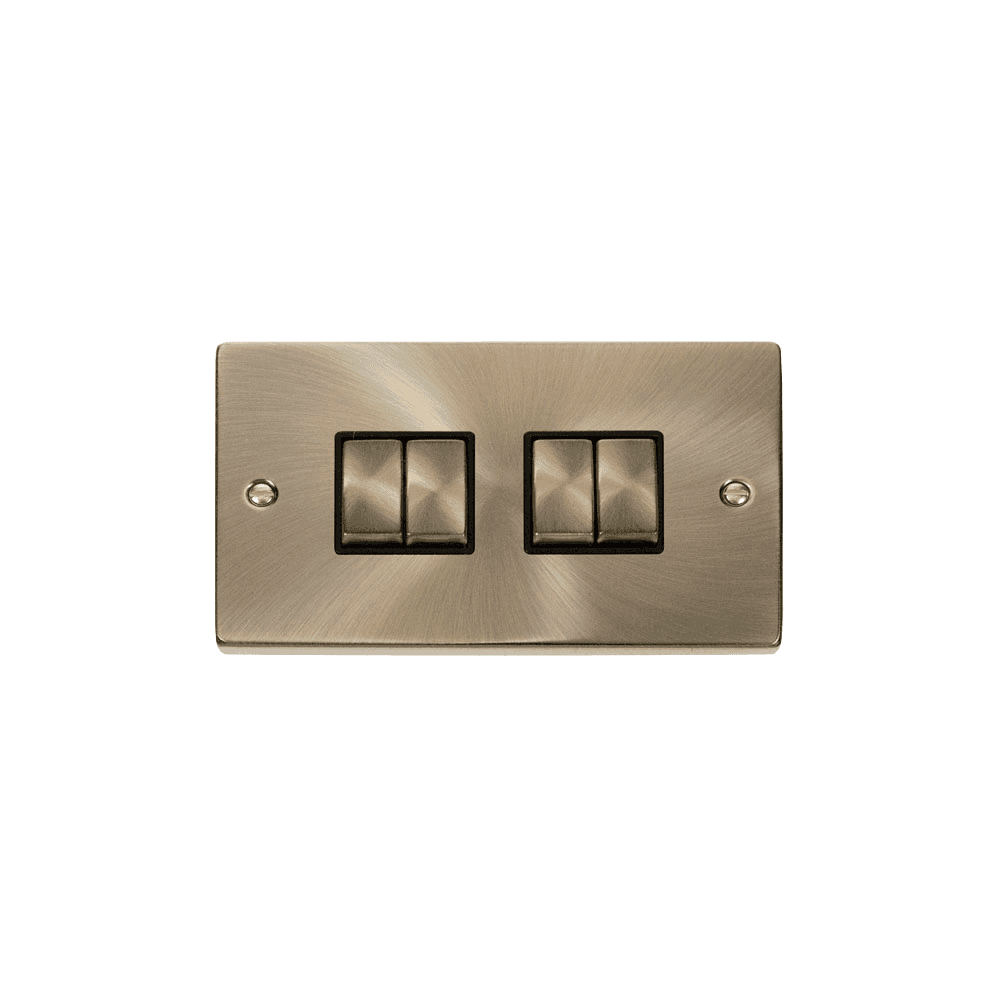 Antique Brass 4 Gang 2 Way Switch