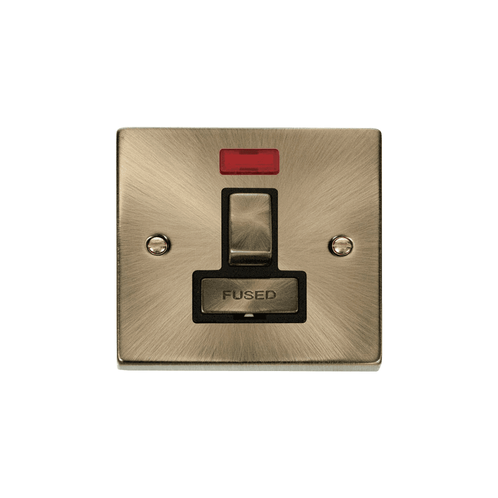 Antique Brass FCU Switch with Neon