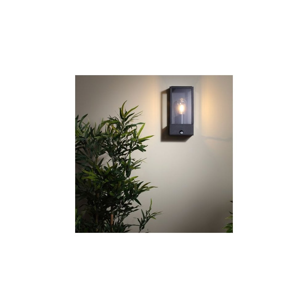Minerva PIR Outdoor Lantern in Black
