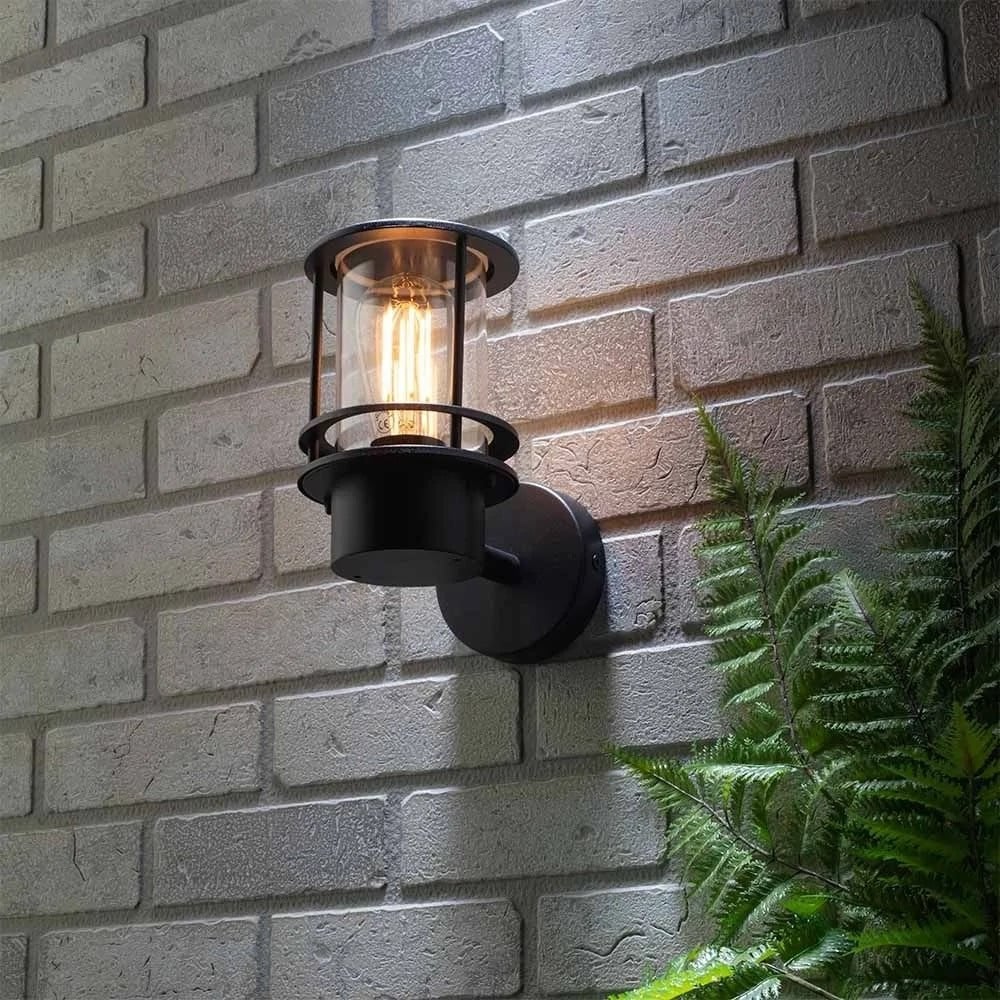 Leonis Black Outdoor Wall Lantern IP44