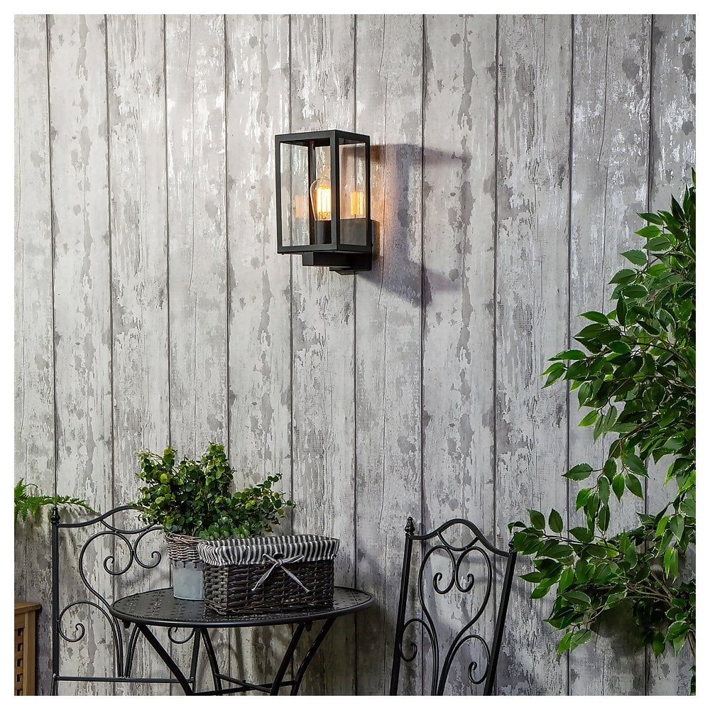 Hestia Glass Wall Lantern in Black