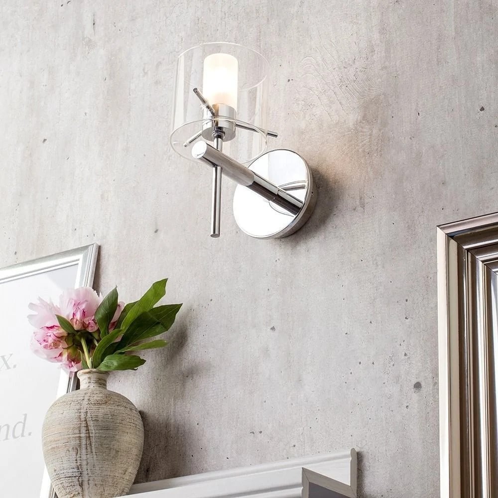 Gene Single Wall Light in Chrome IP44