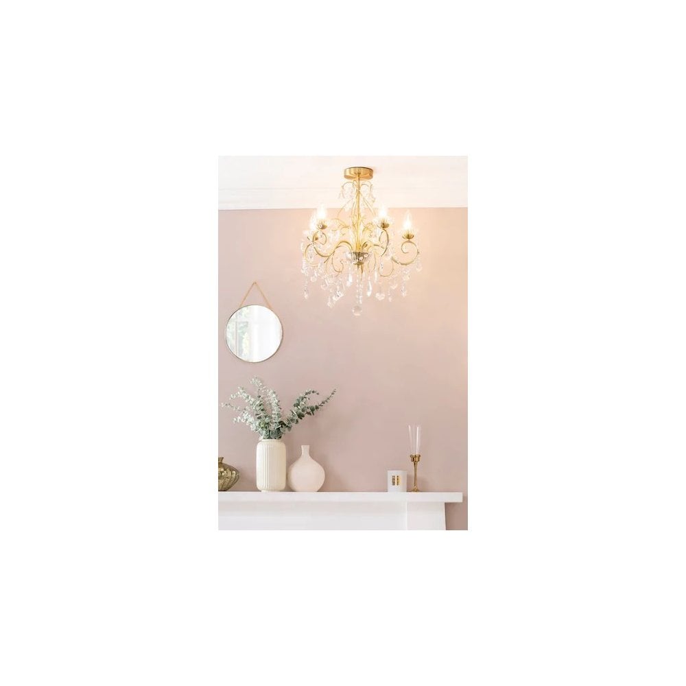 Vela 5 Light Satin Brass Bathroom Fitting IP44