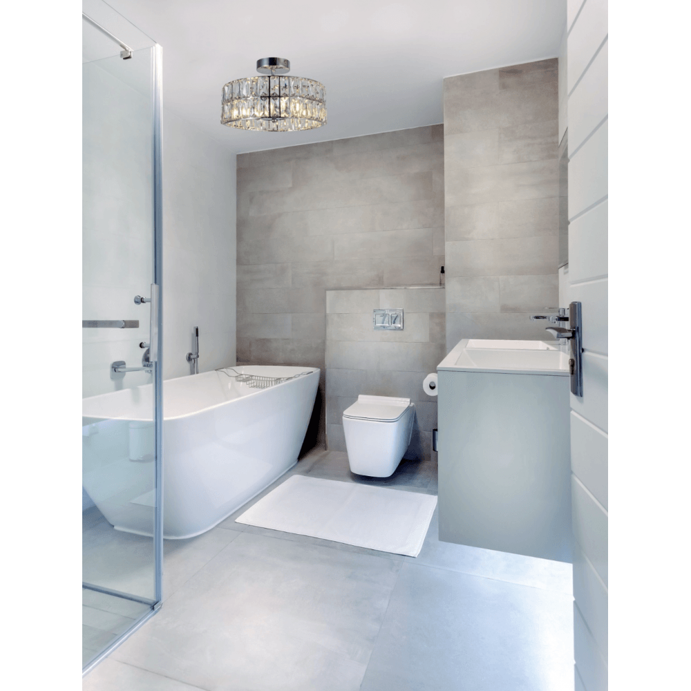Haley 4 Light Polished Chrome Crystal Semi Flush