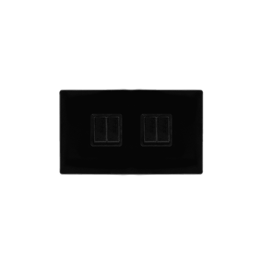 Black 4 Gang 2 Way Switch