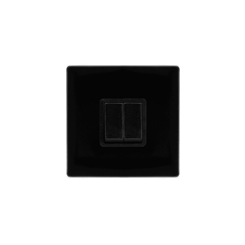 Black 2 Gang 2 Way Switch