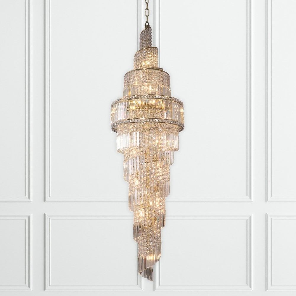 Isla 24 Light Polished Chrome Crystal Chandelier