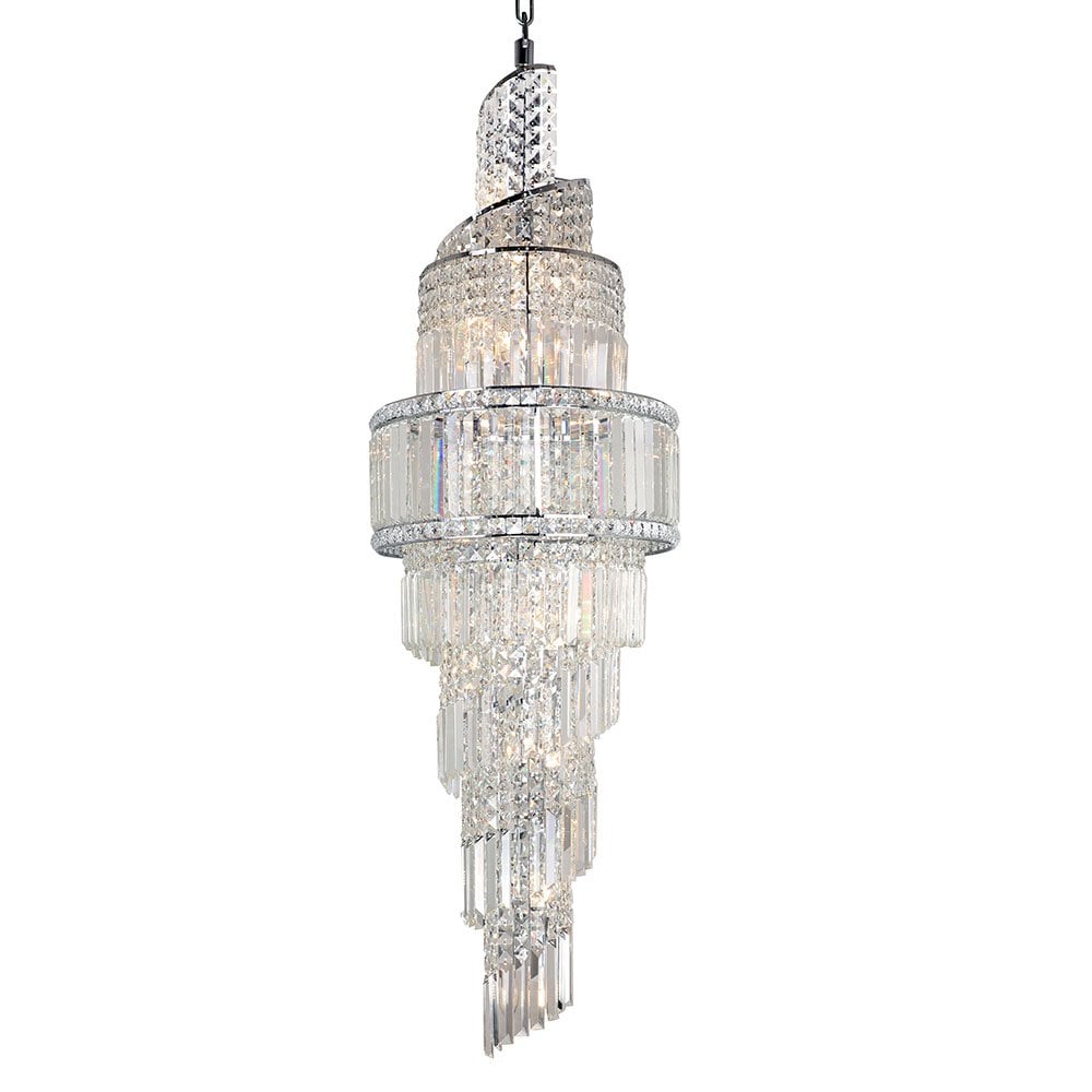 Isla 19 Light Polished Chrome Crystal Chandelier