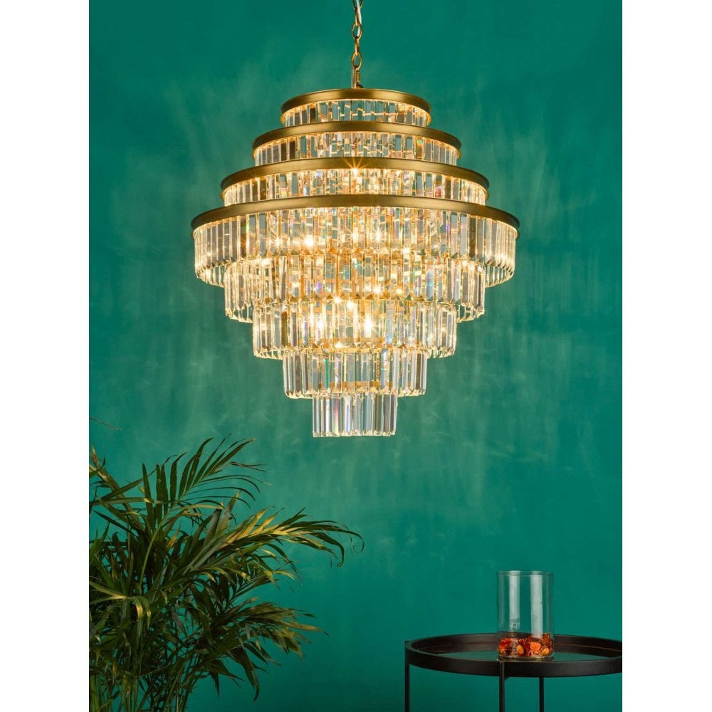 Rhapsody 12 Crystal Chandelier with Bronze Frame