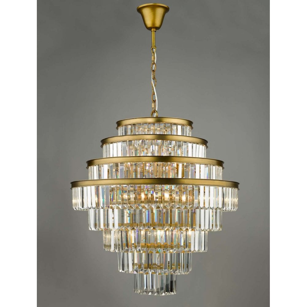 Rhapsody 12 Crystal Chandelier with Bronze Frame