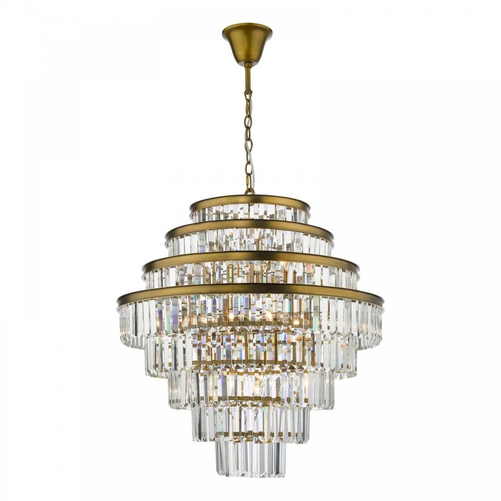 Rhapsody 12 Crystal Chandelier with Bronze Frame