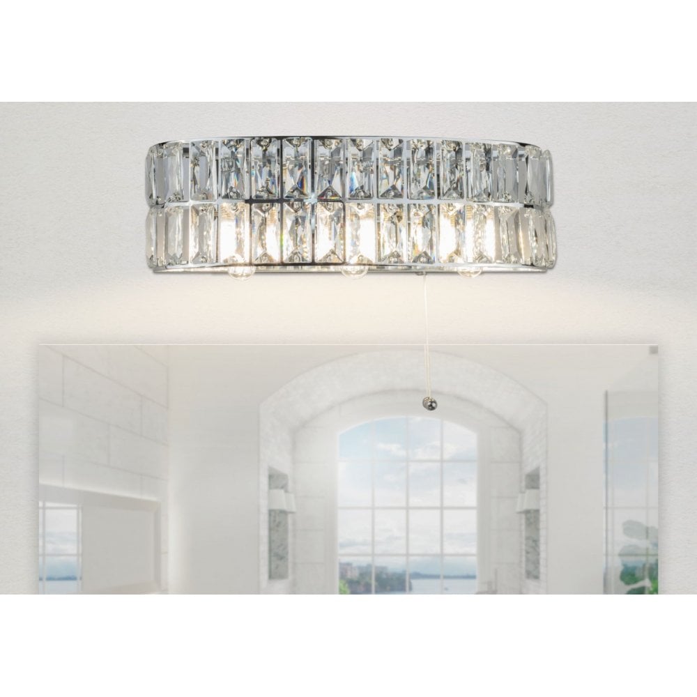 Haley 3 Light Polished Chrome Wall Fitting IP44