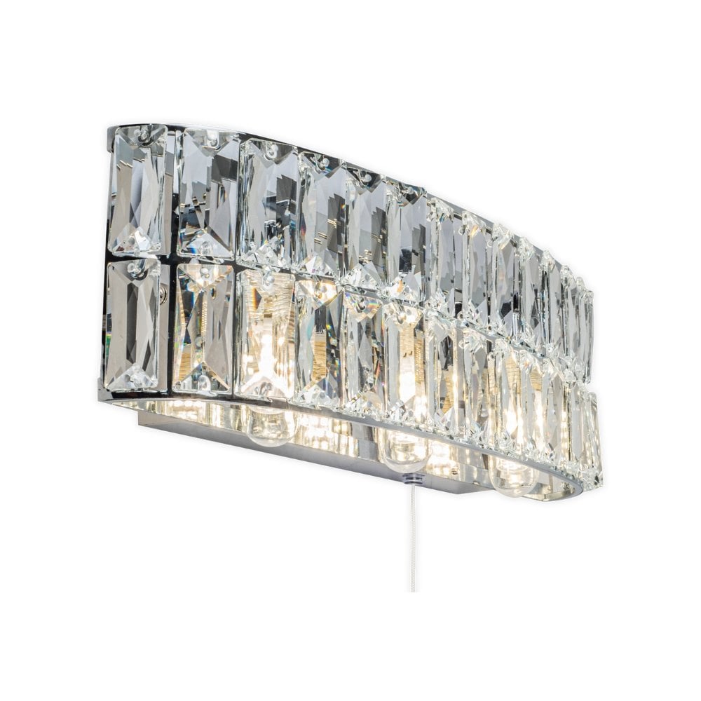 Haley 3 Light Polished Chrome Wall Fitting IP44