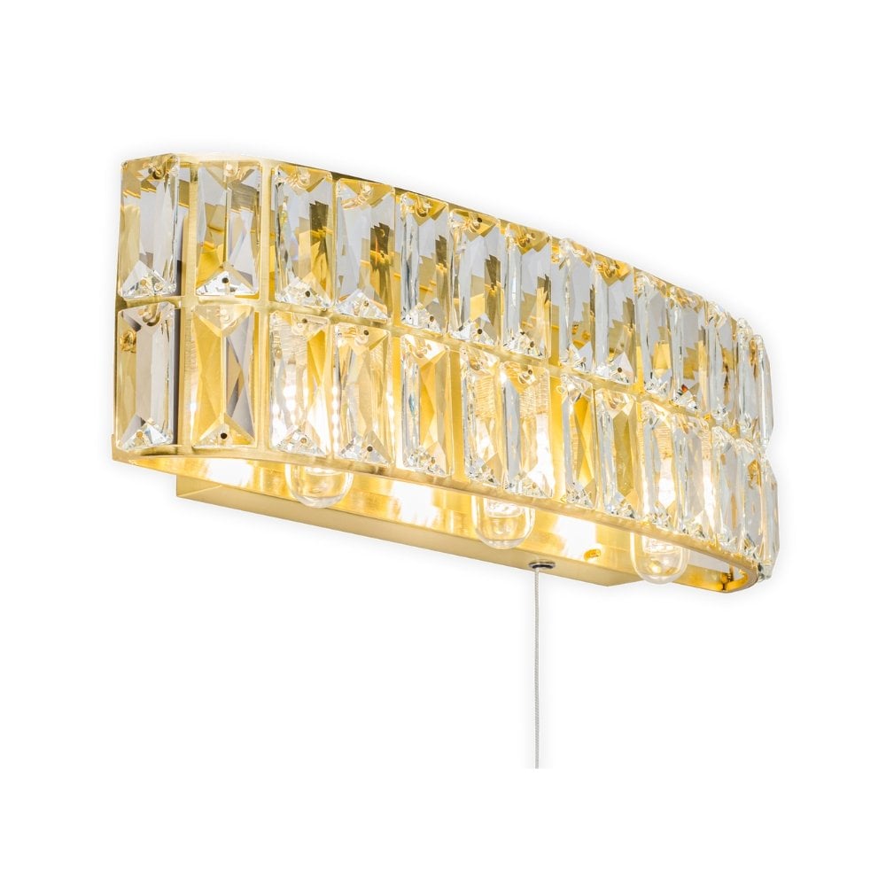 Haley 3 Light Satin Brass Wall Fitting IP44