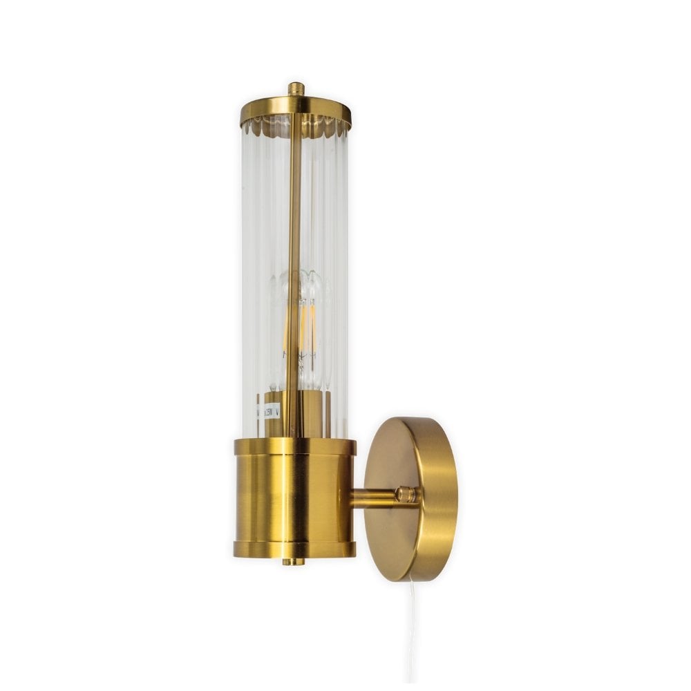 Eleanor Brushed Brass Bathroom Wall Light IP44