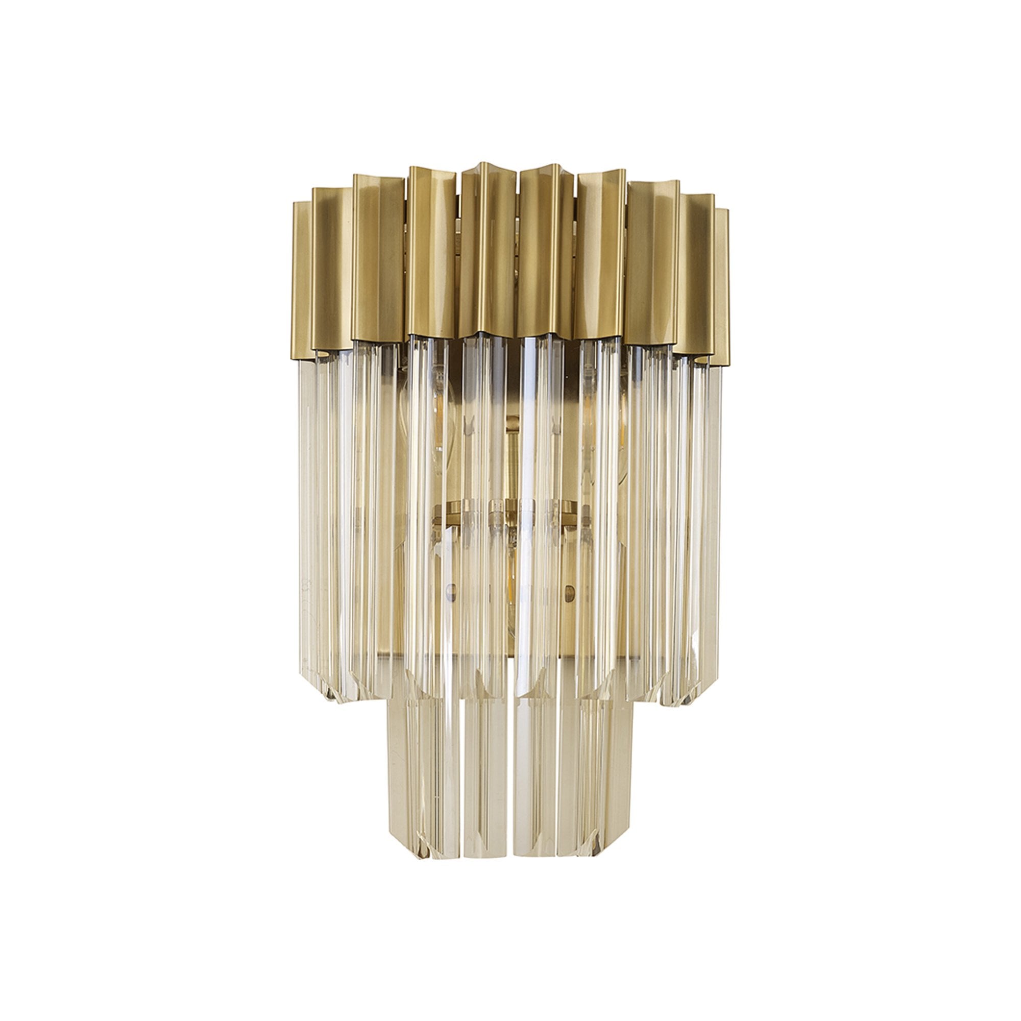 Donard Brass Wall Light with Cognac Glass