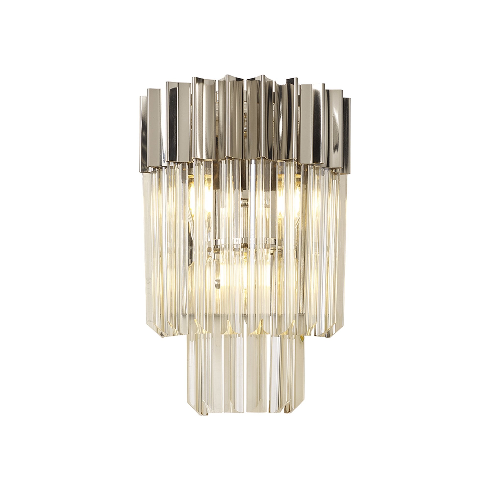 Donard Polished Nickel Wall Light with Cognac Glass