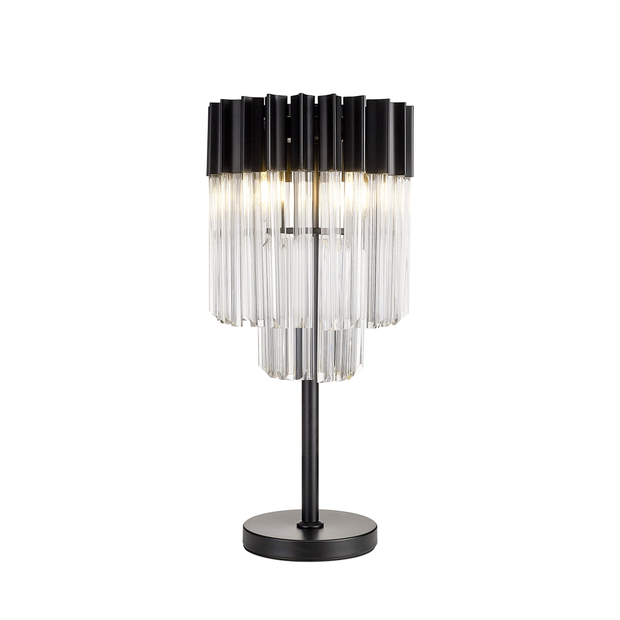 Donard Matt Black Table Lamp with Clear Glass