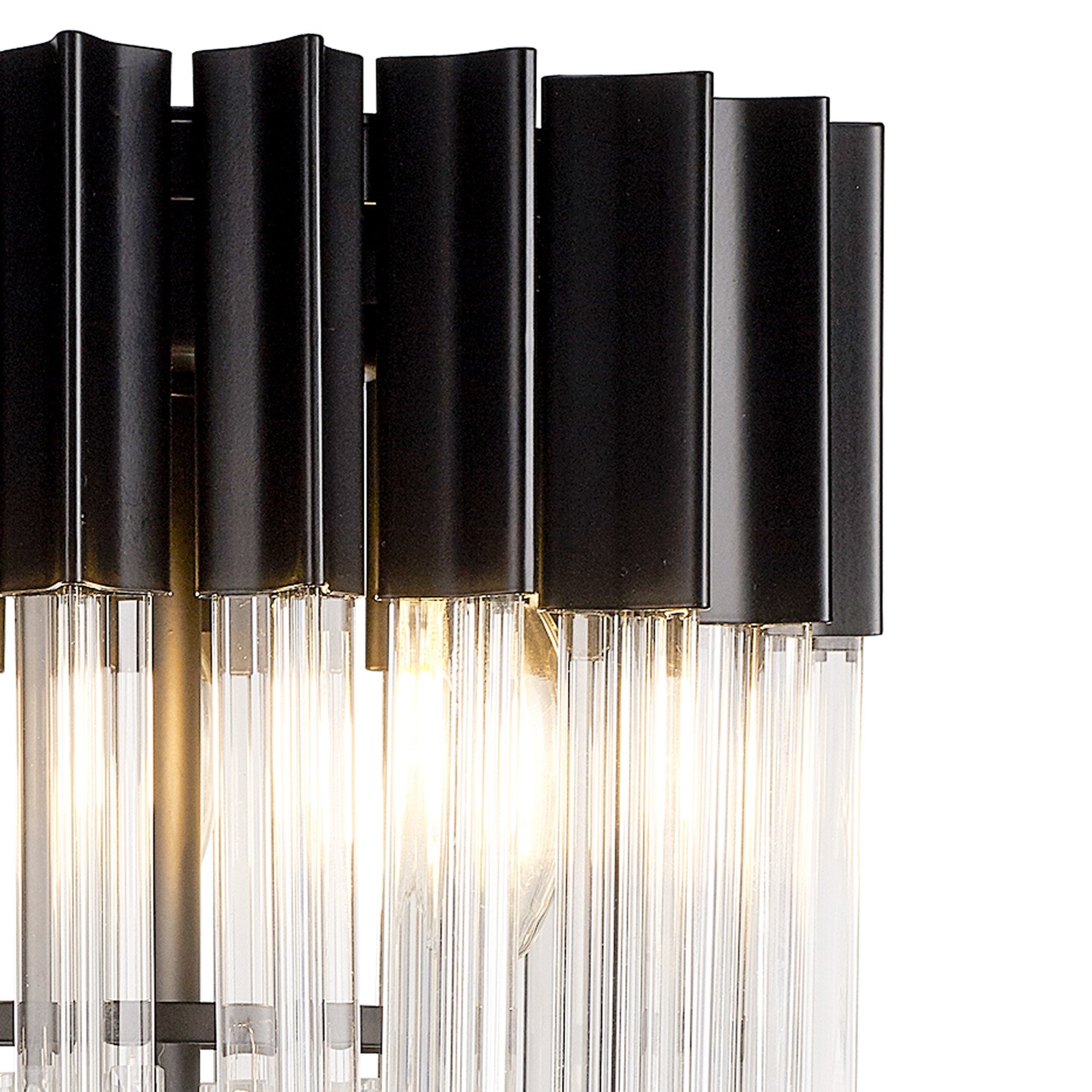 Donard Matt Black Table Lamp with Clear Glass