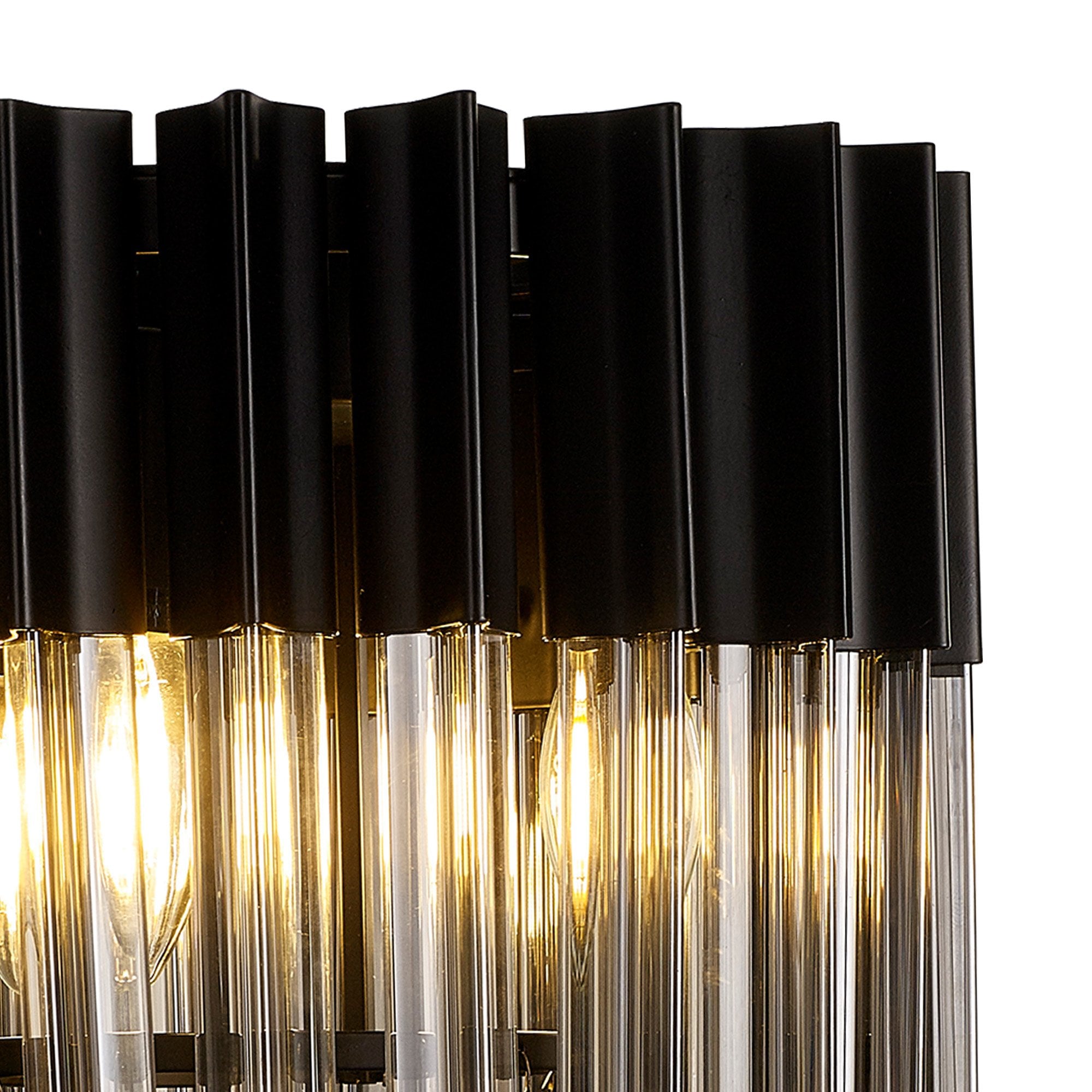 Donard Matt Black Table Lamp with Smoked Glass