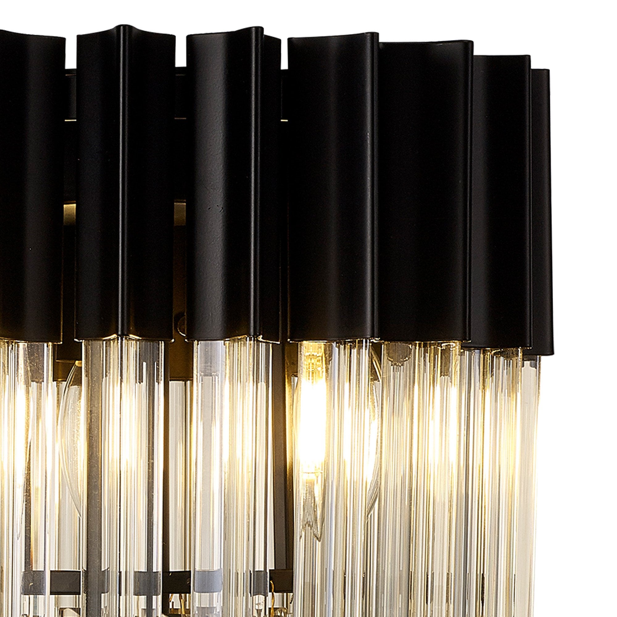 Donard Matt Black Table Lamp with Cognac Glass