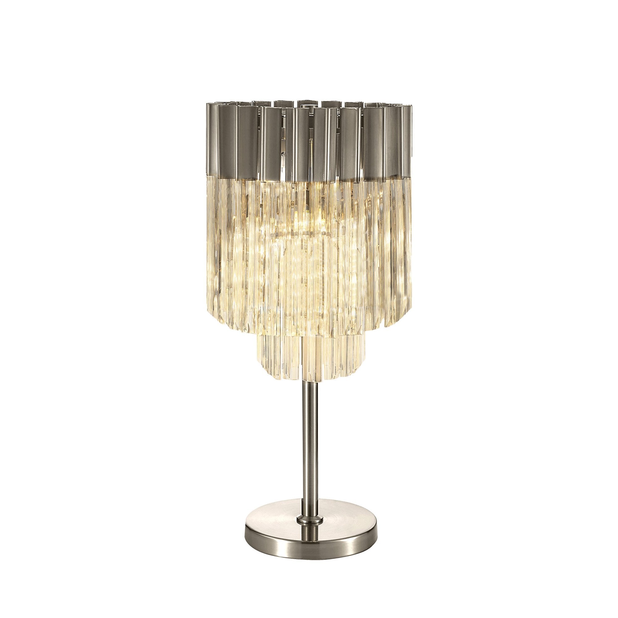 Donard Polished Nickel Table Lamp with Clear Glass