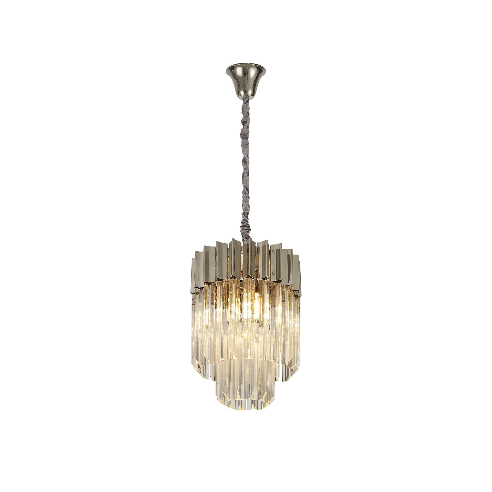 Donard Polished Nickel 4 Light Pendant with Clear Glass