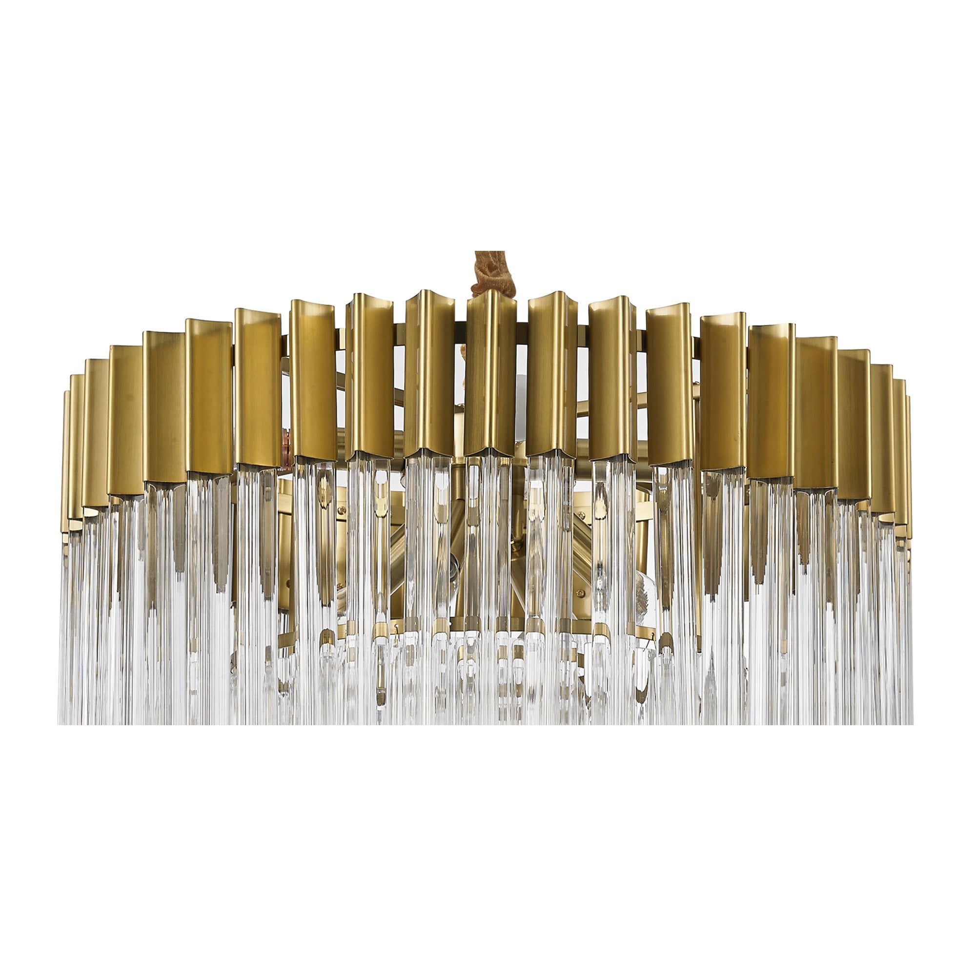 Donard Brass 8 Light Pendant with Clear Glass