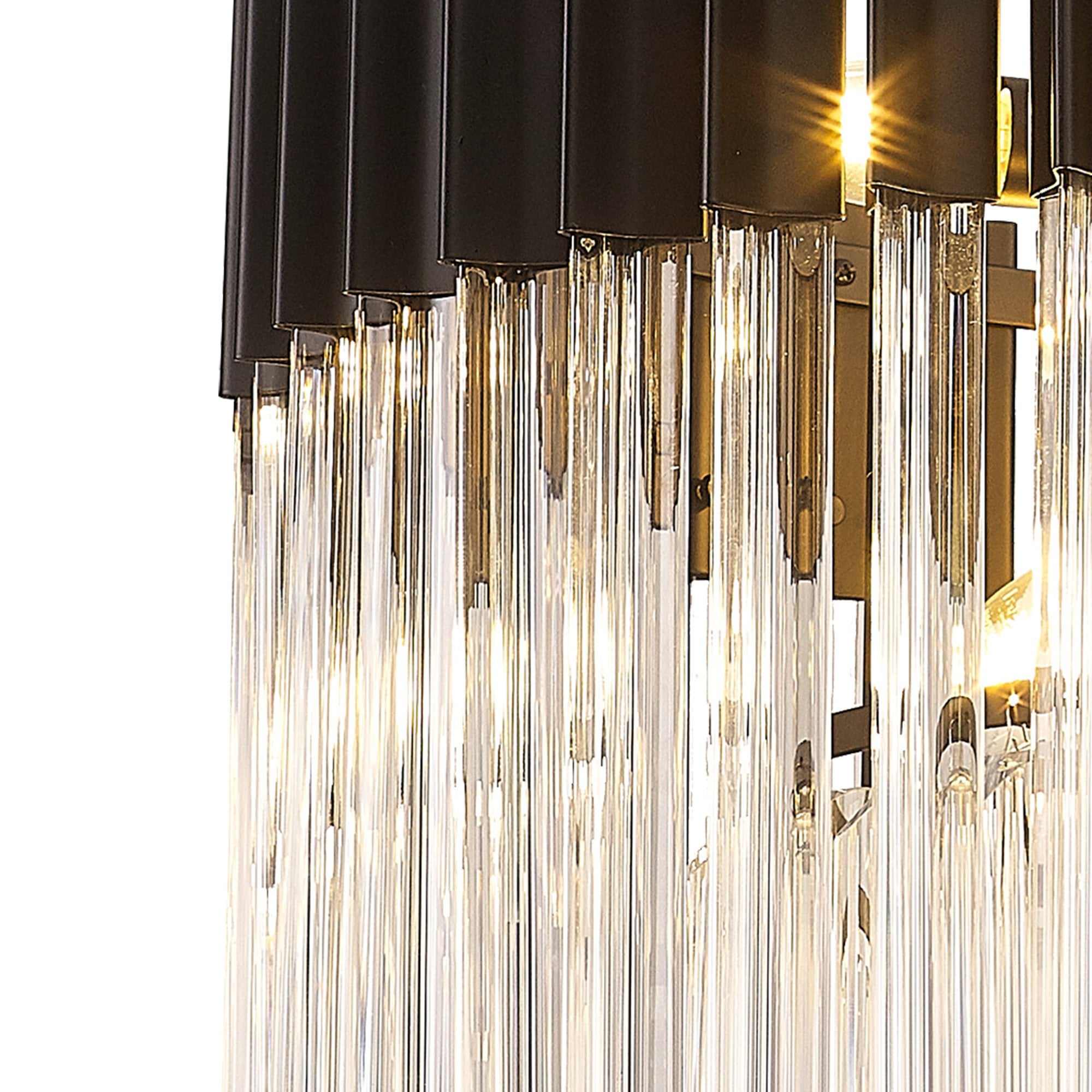 Donard Matt Black 8 Light Pendant with Clear Glass