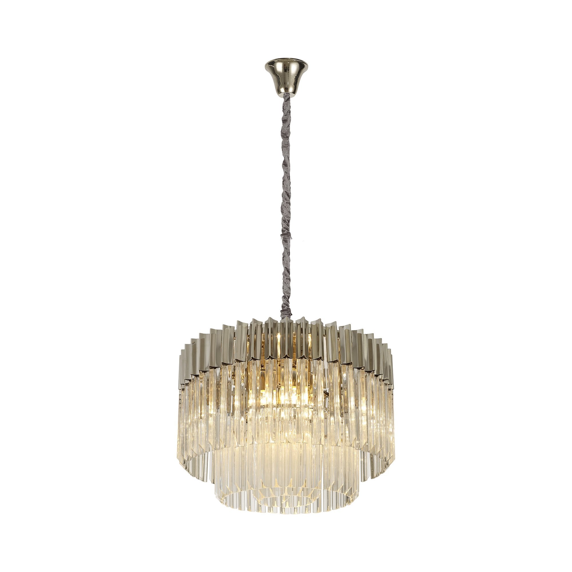 Donard Polished Nickel 8 Light Pendant with Clear Glass