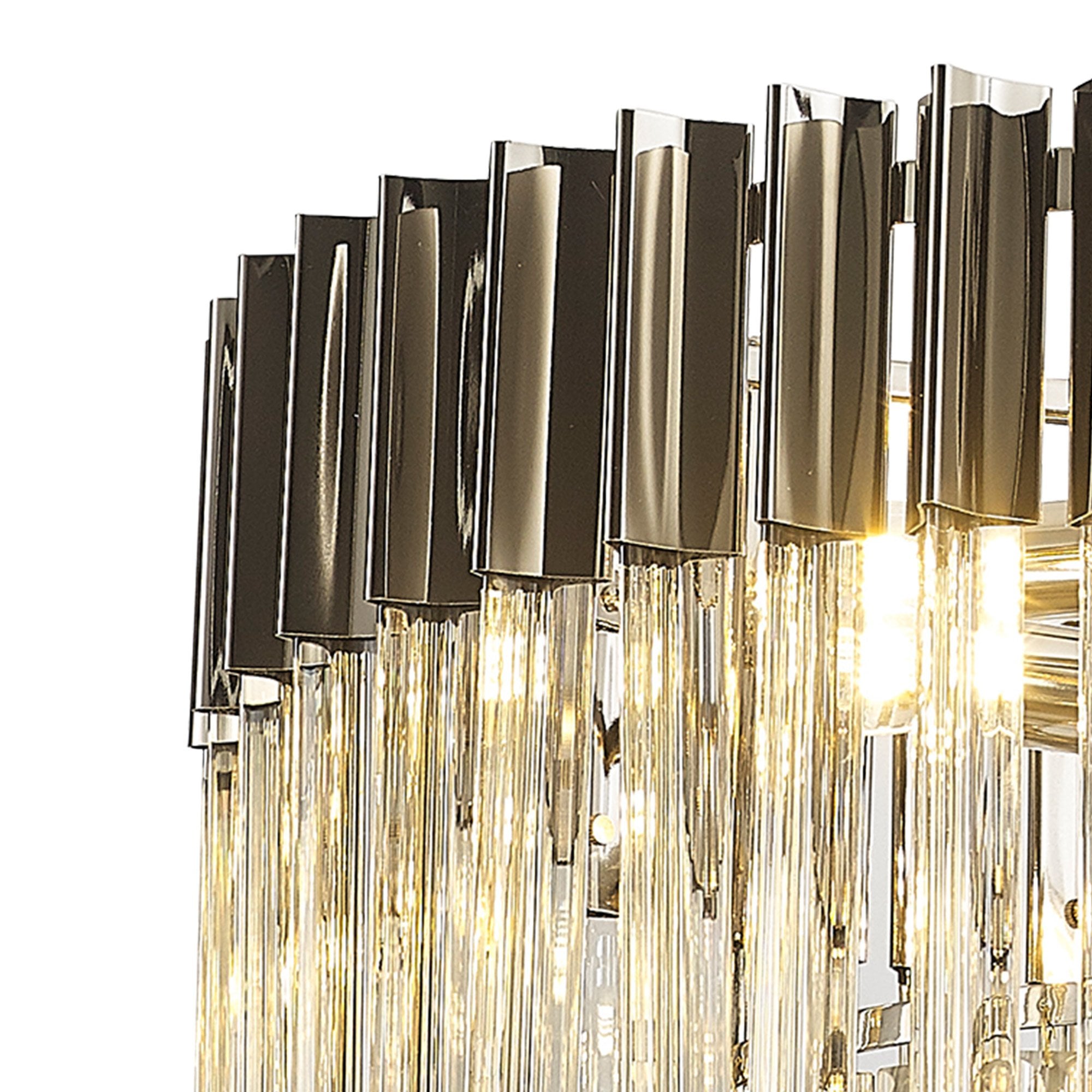 Donard Polished Nickel 8 Light Pendant with Cognac Glass