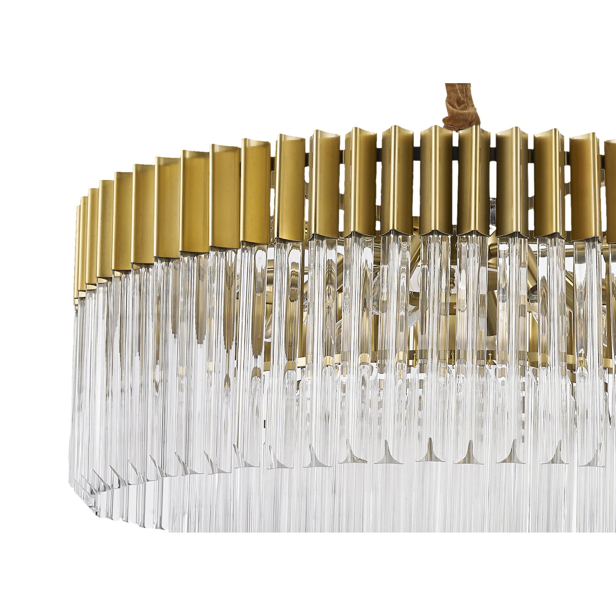 Donard Brass 12 Light Pendant with Clear Glass