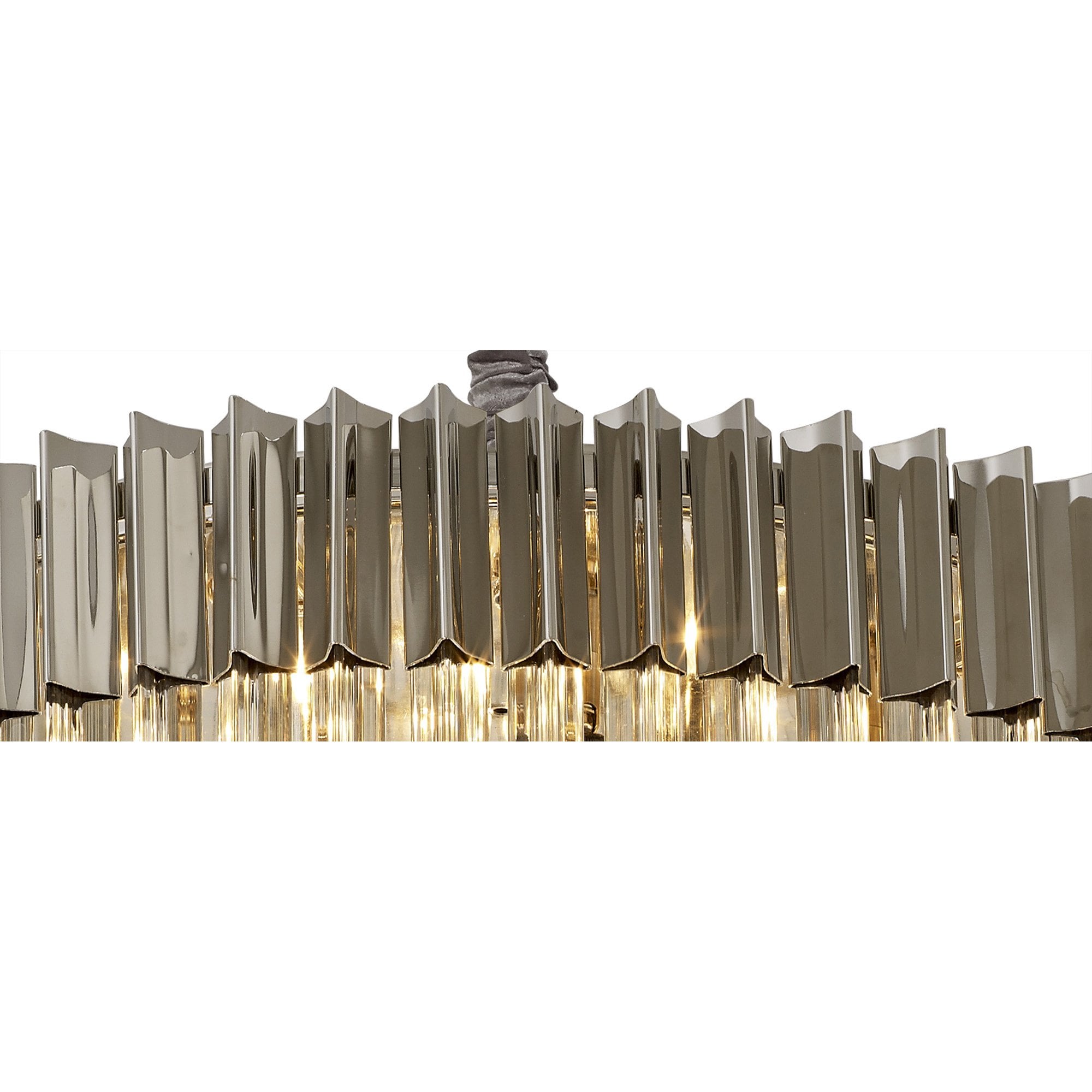 Donard Polished Nickel 12 Light Pendant with Clear Glass
