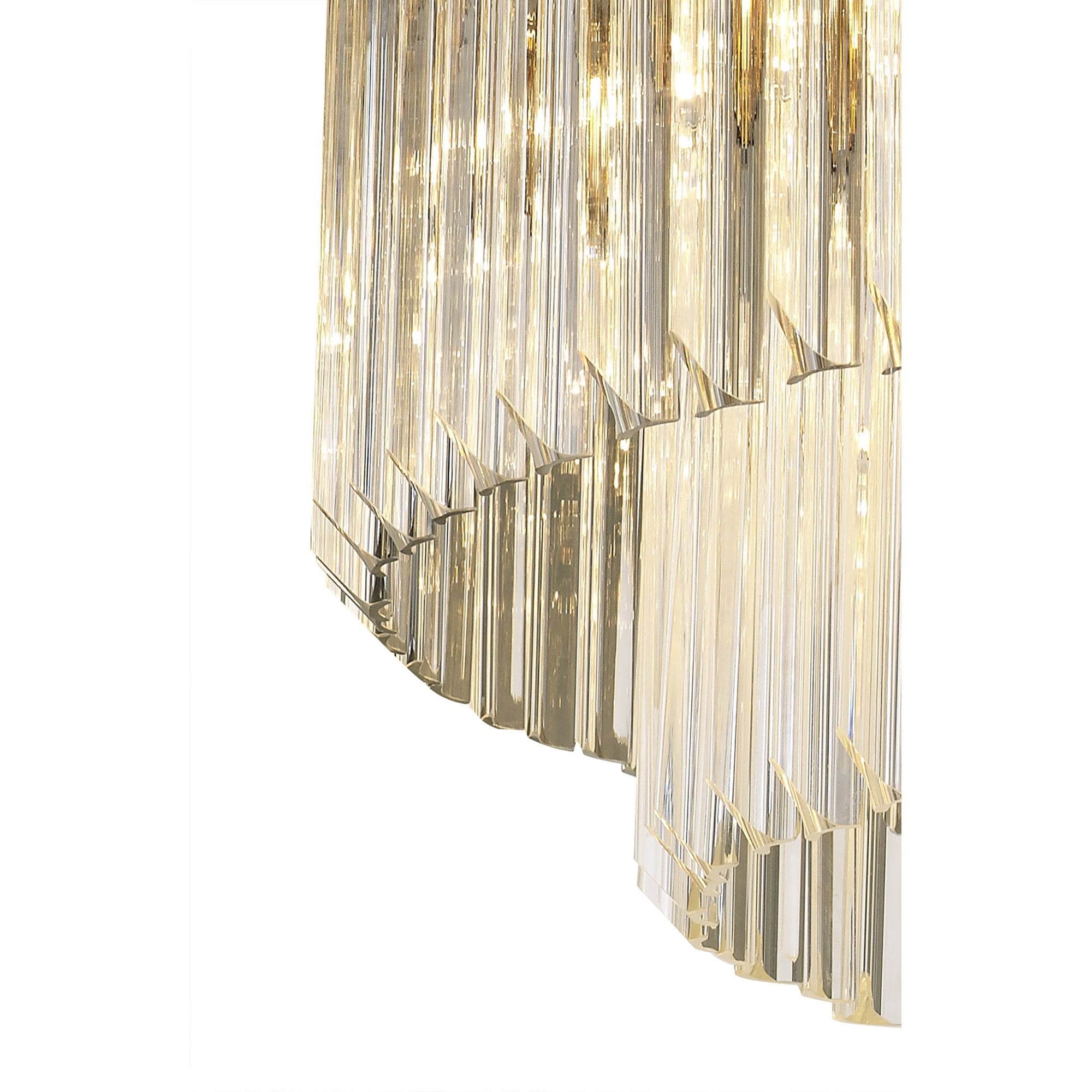 Donard Polished Nickel 12 Light Pendant with Clear Glass
